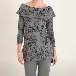 Chico's Animal Print Tunic, Sz 0/Sm